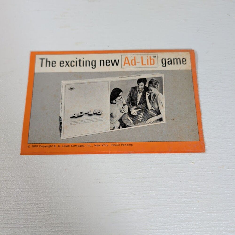 Vintage 1970 E.S. Lowe Ad-Lib Promotional Brochure